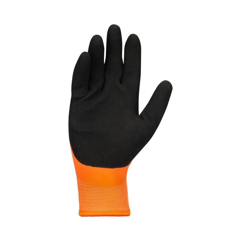 dipped orange thermo gloves front premium rebel