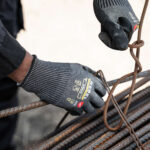 rebel cut pro wrist length gloves styled closeup handling