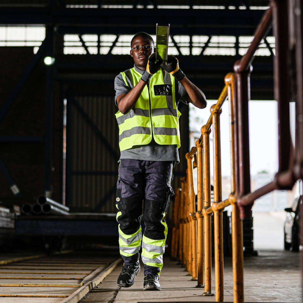 rebel tech gear arctic white walking forward with beam