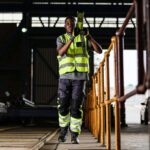 rebel tech gear arctic white walking forward with beam