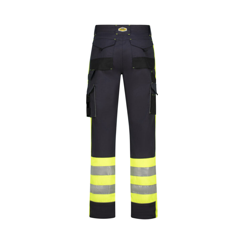 technical apparel trousers hi viz nightglo lime and gun metal men s tech gear back rebel