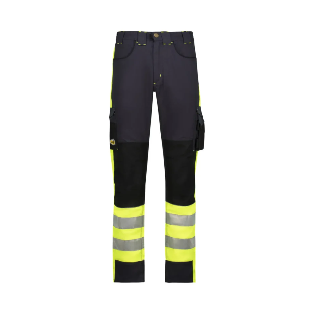 technical apparel trousers hi viz nightglo lime and gun metal men s tech gear front rebel