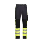 technical apparel trousers hi viz nightglo lime and gun metal men s tech gear front rebel