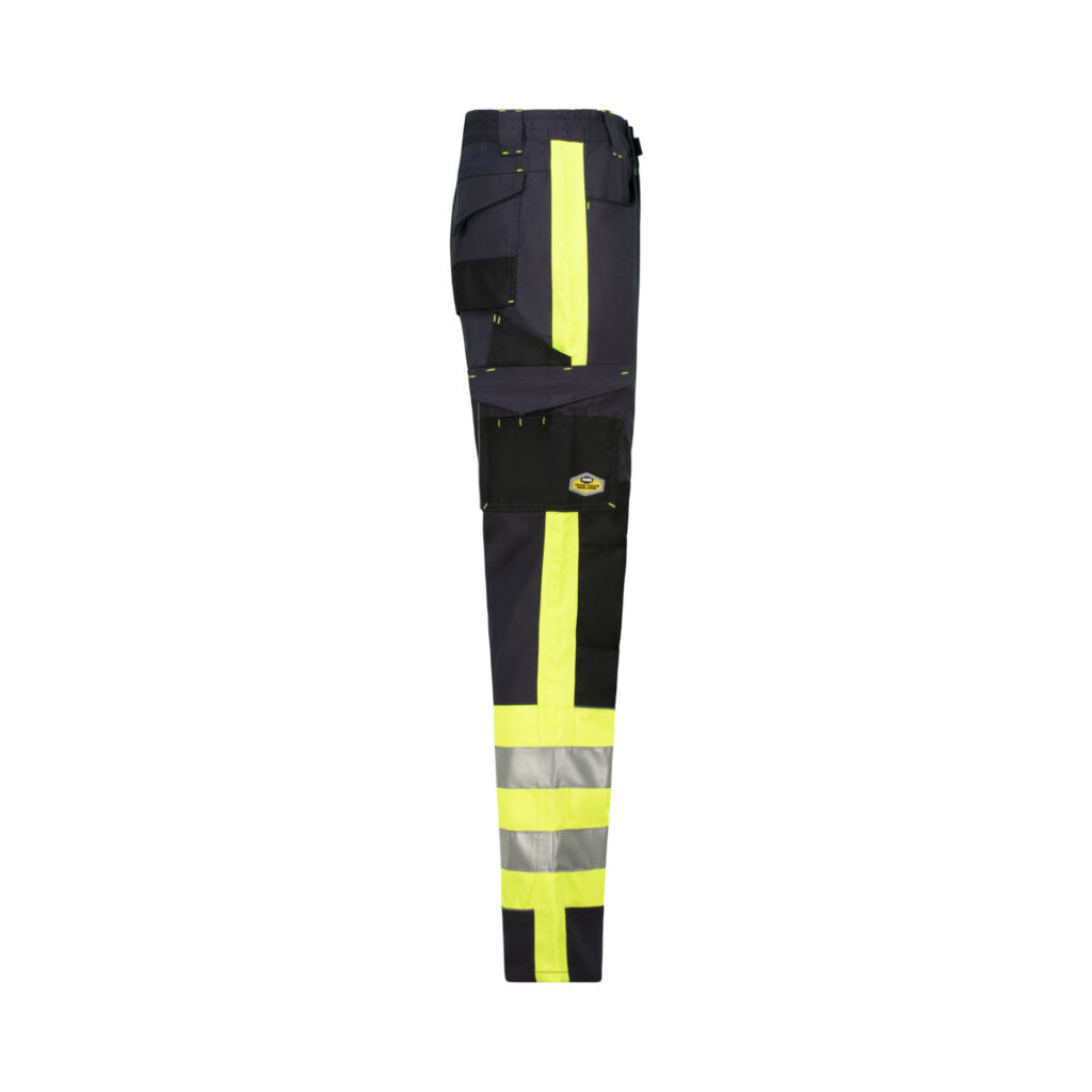 technical apparel trousers hi viz nightglo lime and gun metal men s tech gear side rebel