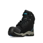 work boot ladies rugged black angled single rebel