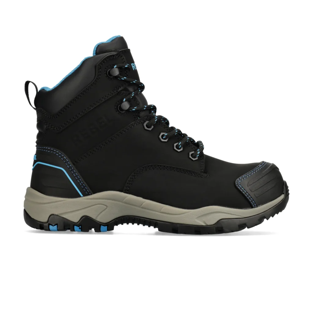 work boot ladies rugged black side single rebel